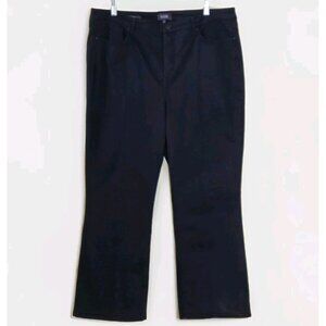 NYDJ Pants Womens 18 Black Lift Tuck Zip Fly Flare Stretch Capsule Office Casual